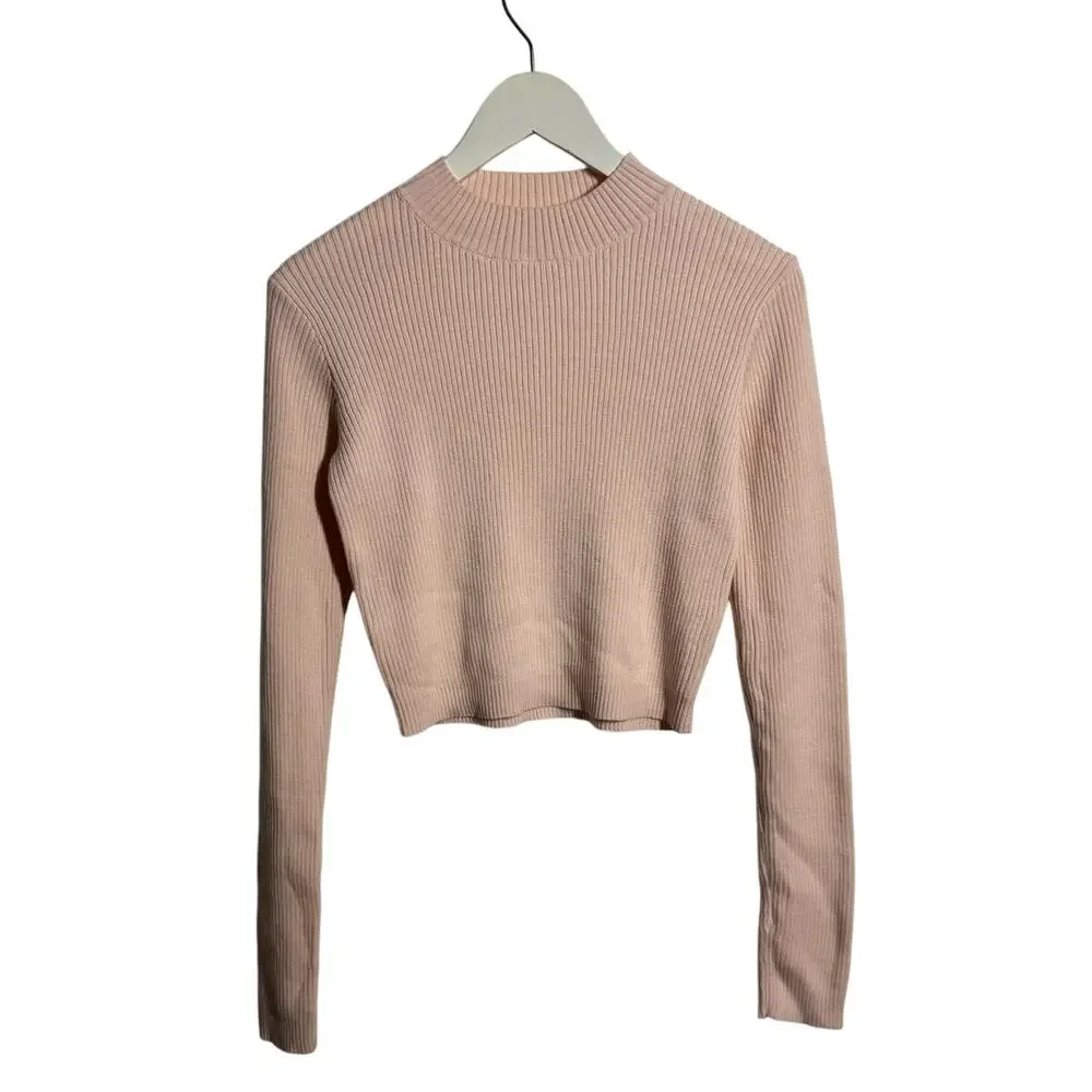 Brandy Melville John Galt Brett Sweater‎ Women S Light Pink Ribber Cotton Blend